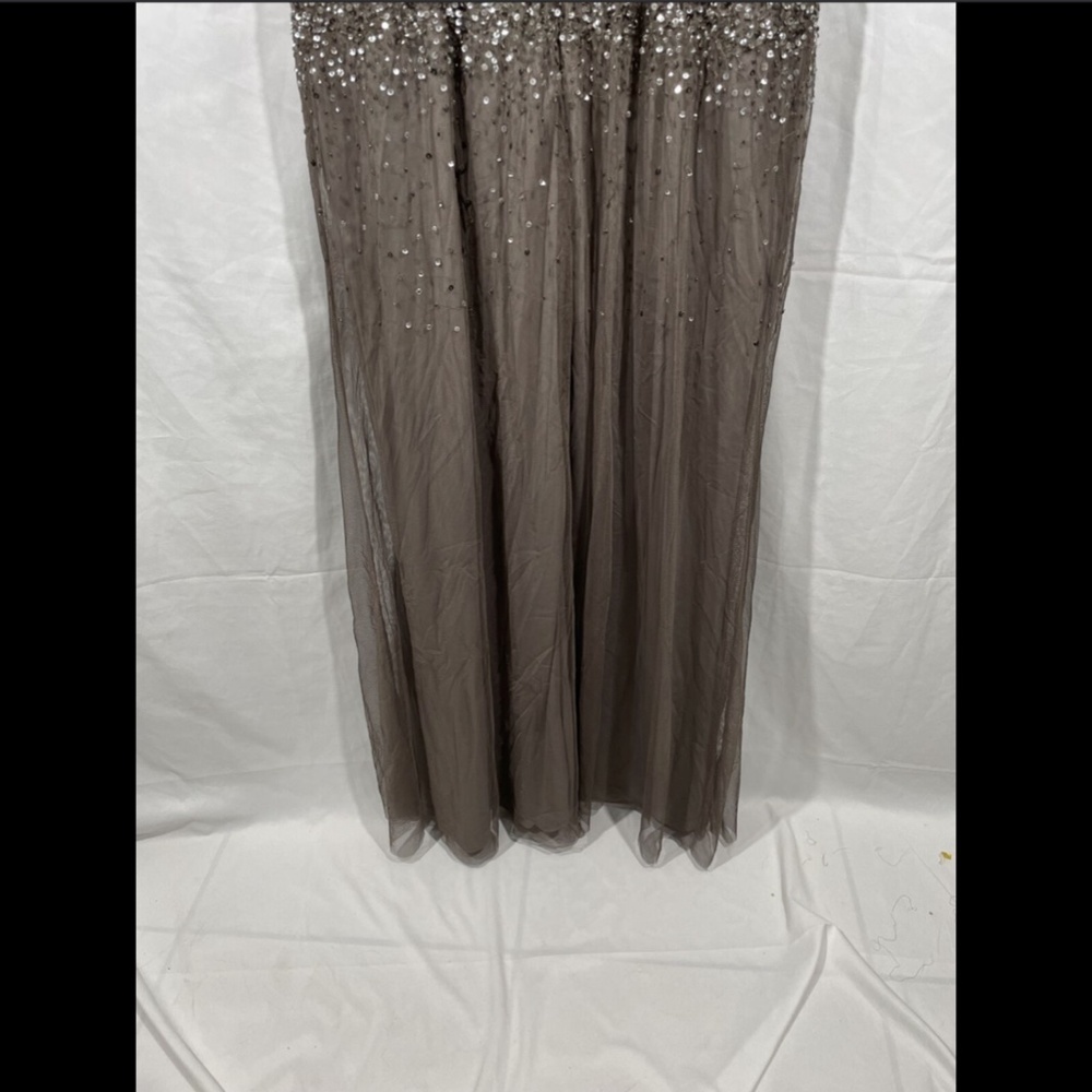 NEW Adrianna Papell‎ Beaded Illusion Gown 14W Lead - Picture 10 of 12